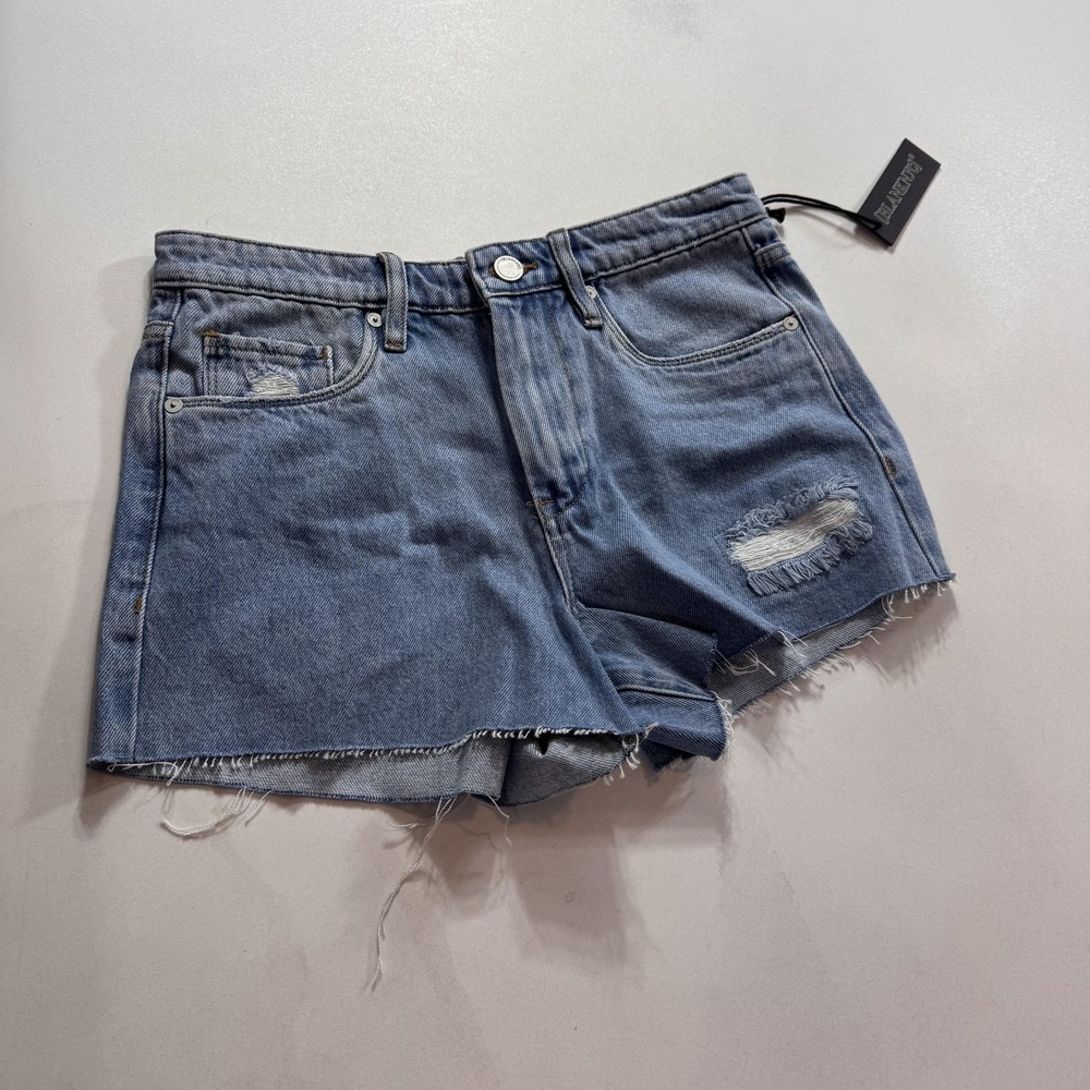 BLANKNYC The Barrow Shorts Womens 27 Blue High Rise Distressed Cut-Off Denim